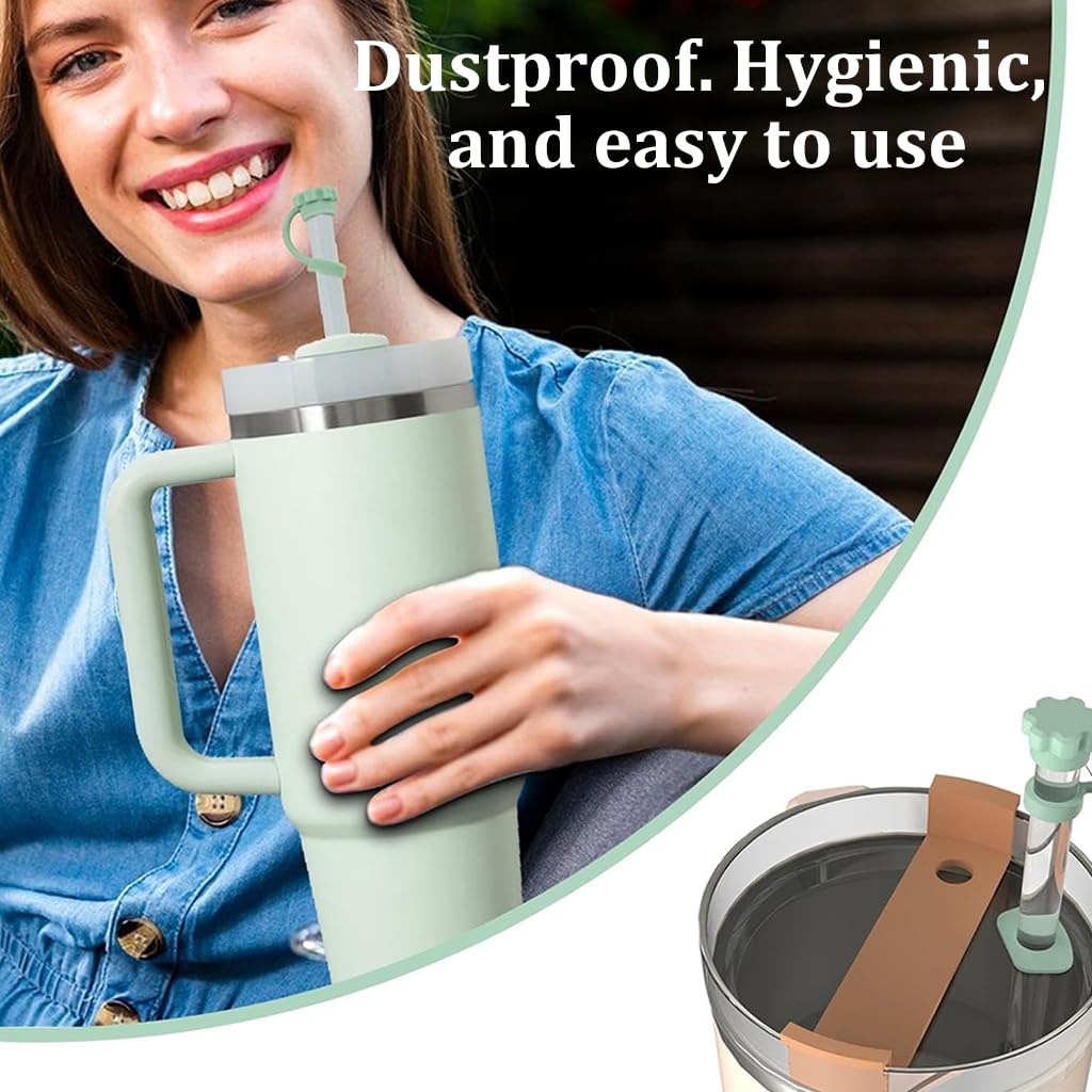 HASTHIP Straw Caps for Stanley Cup with Leak Stoppers and Spill-Proof Design 12PCS Silicone Set