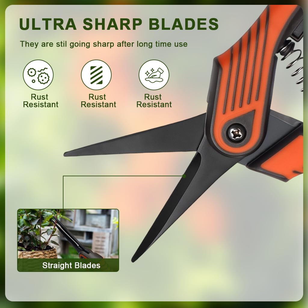 HASTHIP Gardening Scissor for Flower Beds and Orchards with Spring Loaded Design | 16.7cm Stainless Steel Precision Pruner