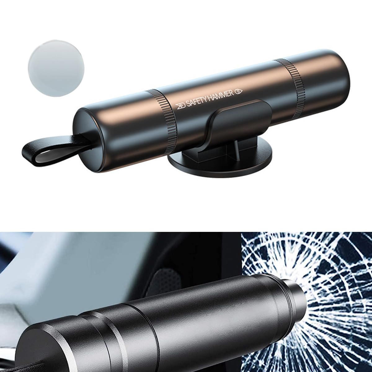 STHIRA Car Window Breaker for Emergency Escape with 6kg Impact Force and Tungsten Steel Bit | 2 in 1 Seat Belt Cutter