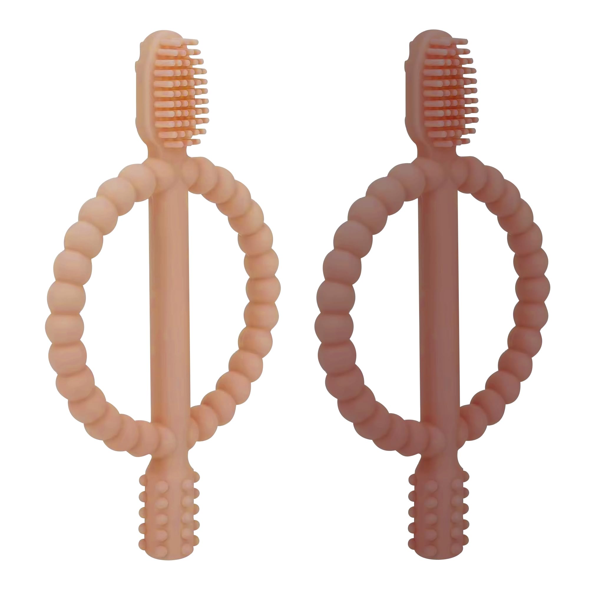 SNOWIE SOFT Baby Silicone Toothbrush for 0–18 Months with Ring Grip & Sensory Toy Function