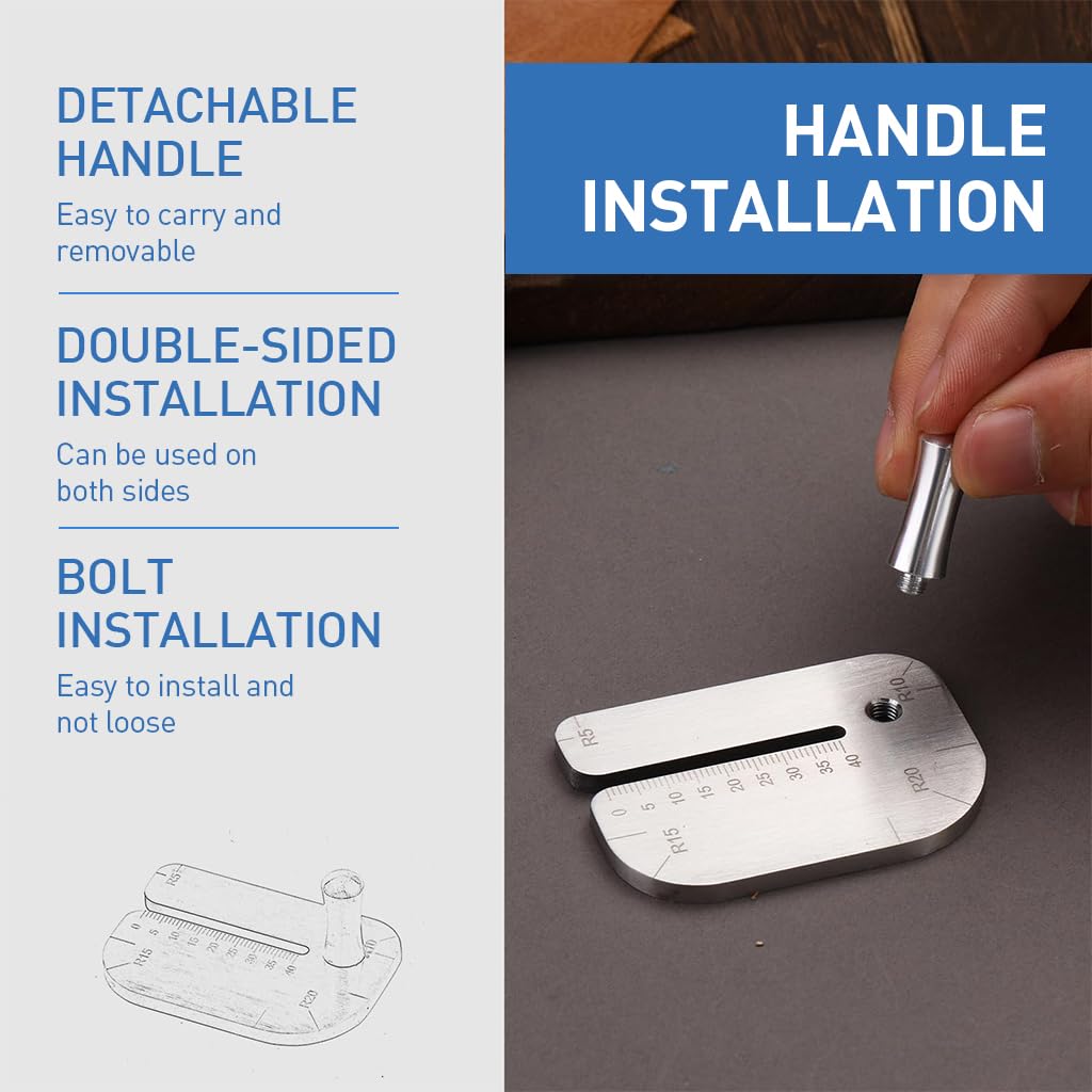 HASTHIP Leather Craft Punch Aid Plate with 4cm Slot and Double Side Scale | Stainless Steel Tool for DIY Leather Projects
