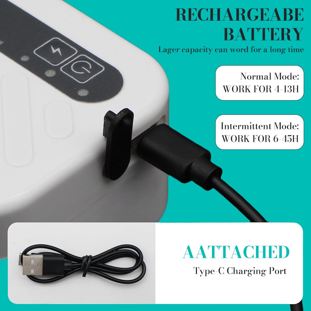 Qpets Small Oxygen Generator for Aquarium and Outdoor Fishing with 45h Battery | Adjustable Flow and Intermittent Mode