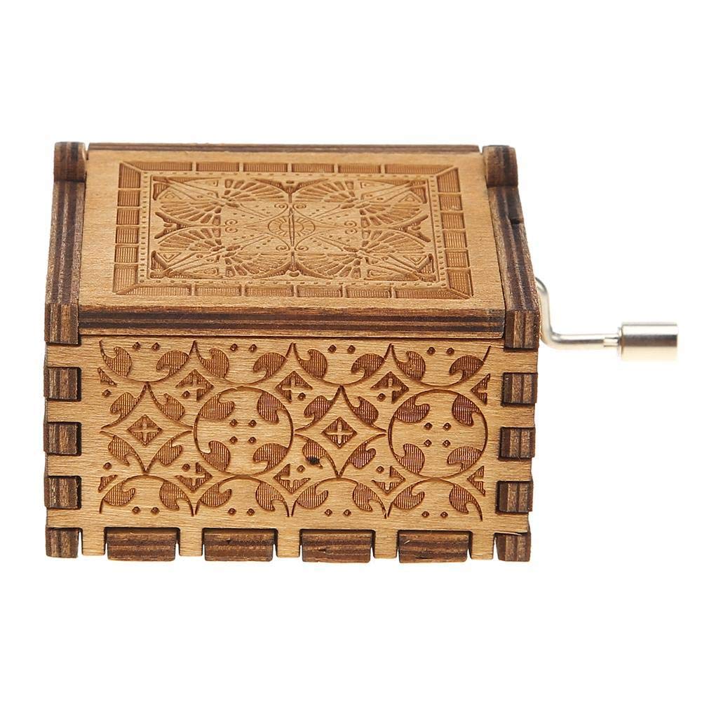 Powlance Wood Happy Birthday Music Box for Gift Giving with Wind‑Up Mechanism | Multicolour