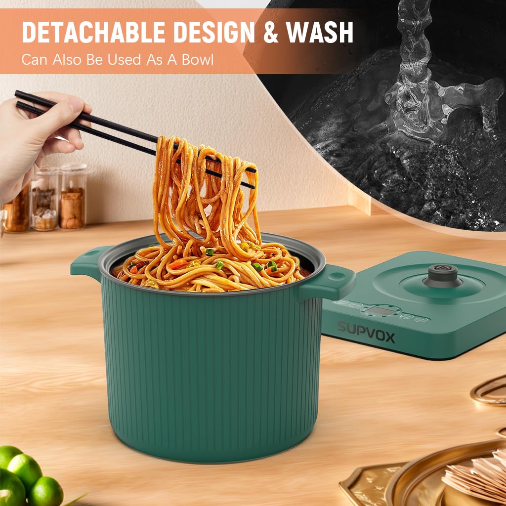 Supvox Pot and Radiant Cooker with 650W Power and 8 Smart Menus | 1.5L Non-stick Steamer