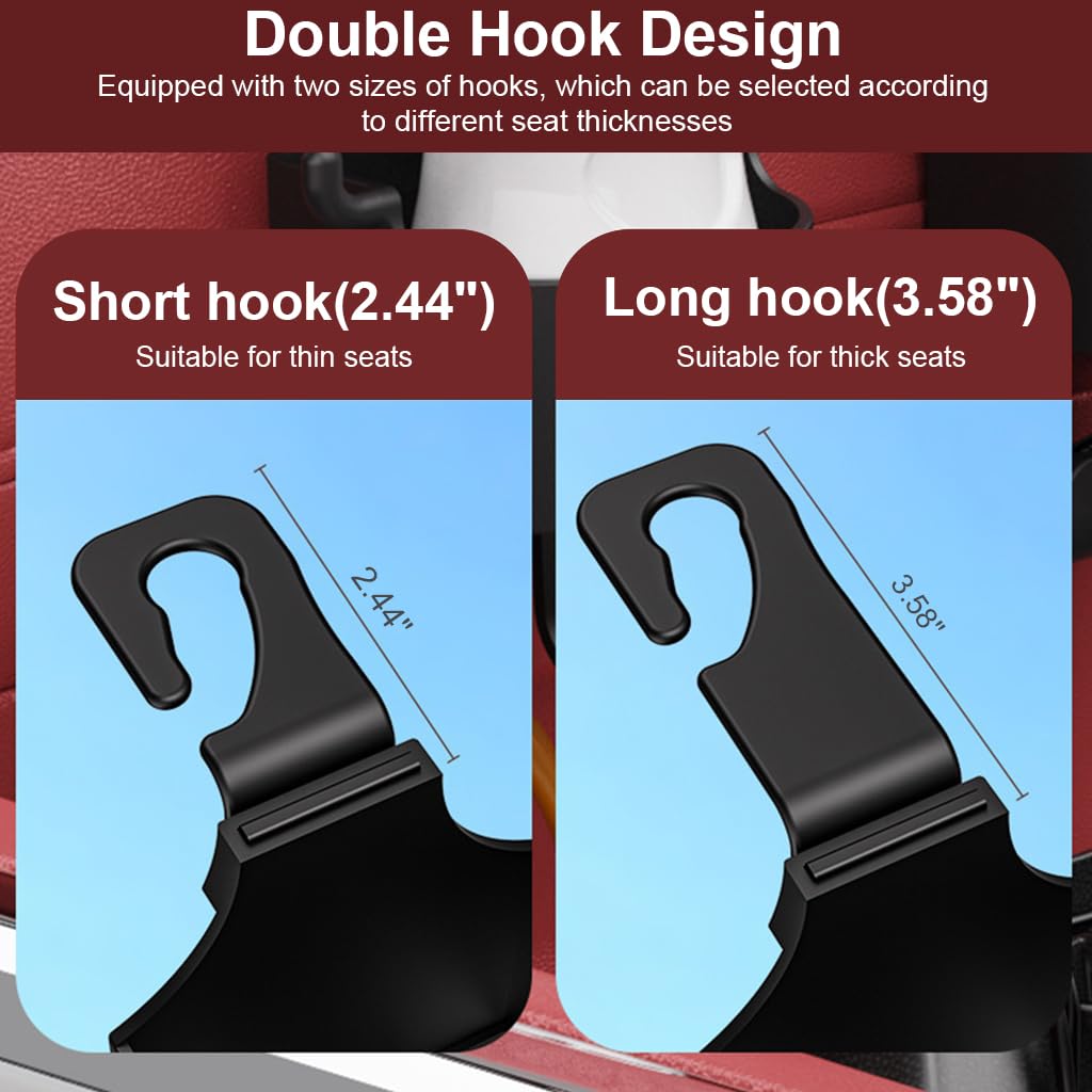 STHIRA Car Organizer Hanger for Headrest with Dual Hooks and Cup Holder | 2Pcs Plastic Set