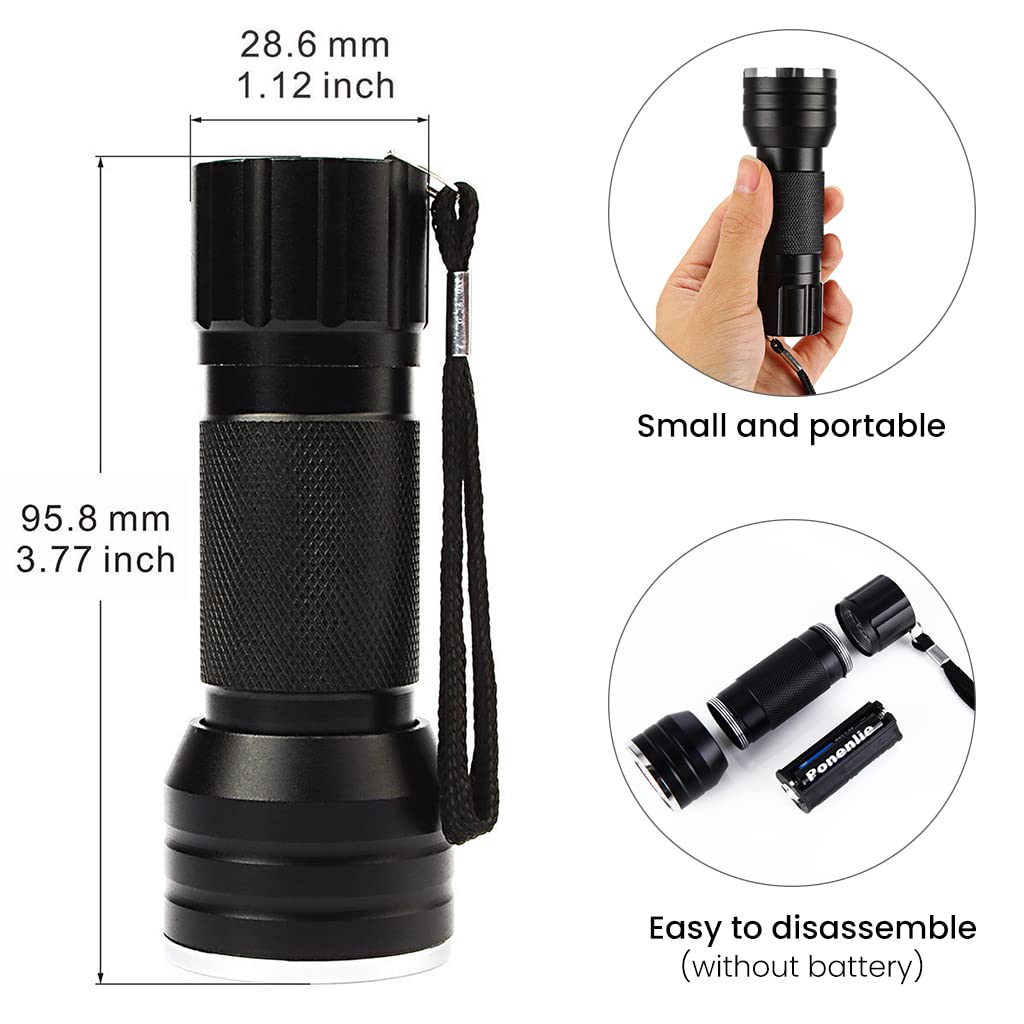 Qpets UV Light Torch for Pet Stain Detection with 21 LEDs 395nm Flashlight | 3PCS