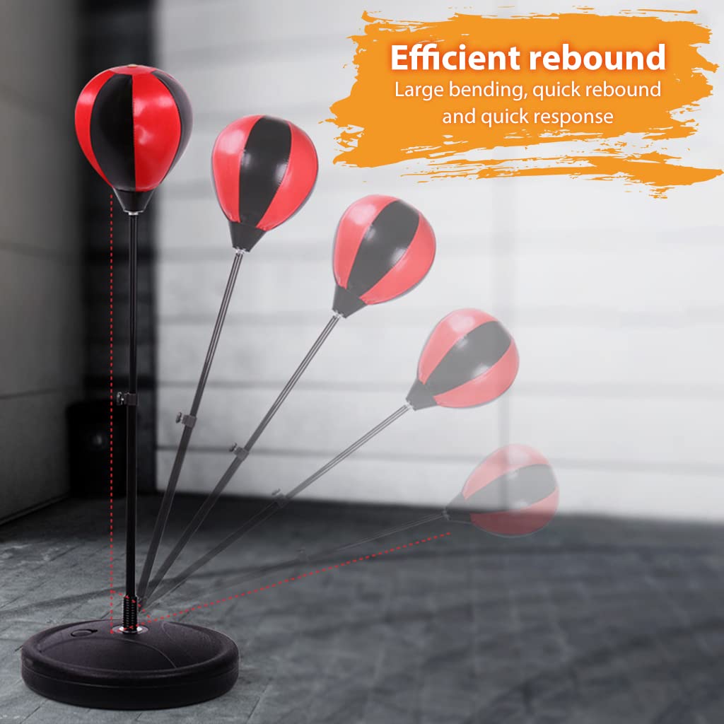 Proberos Punching Bag for Kids with 42 in Adjustable Stand and Spring Stake | PVC Boxing Set
