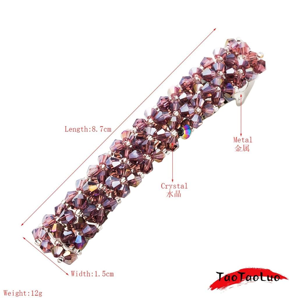 ZIBUYU Hair Pins for Women featuring 8.5 cm French Barrette Clips with Crystal Beads | 6Pcs Gift Set