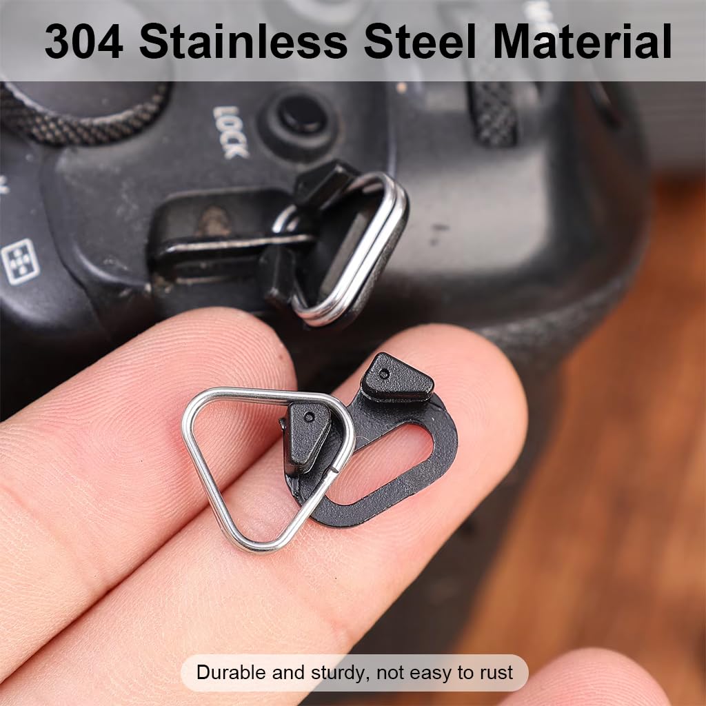 ZORBES Camera Strap Triangle Buckles for Shoulder Strap with ABS Plastic Caps | 4Pcs Stainless Steel Connectors