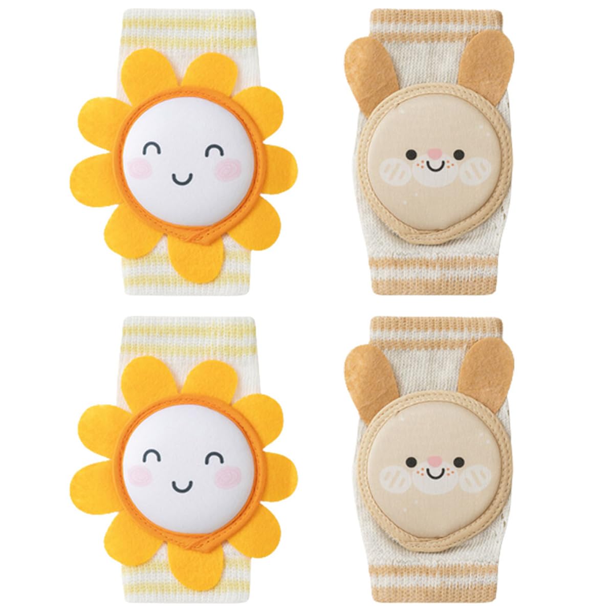 SNOWIE SOFT Baby Knee Pads for Crawling with Anti Slip Elastic Sleeve | 2 Pair Breathable Protection for Infants Toddlers