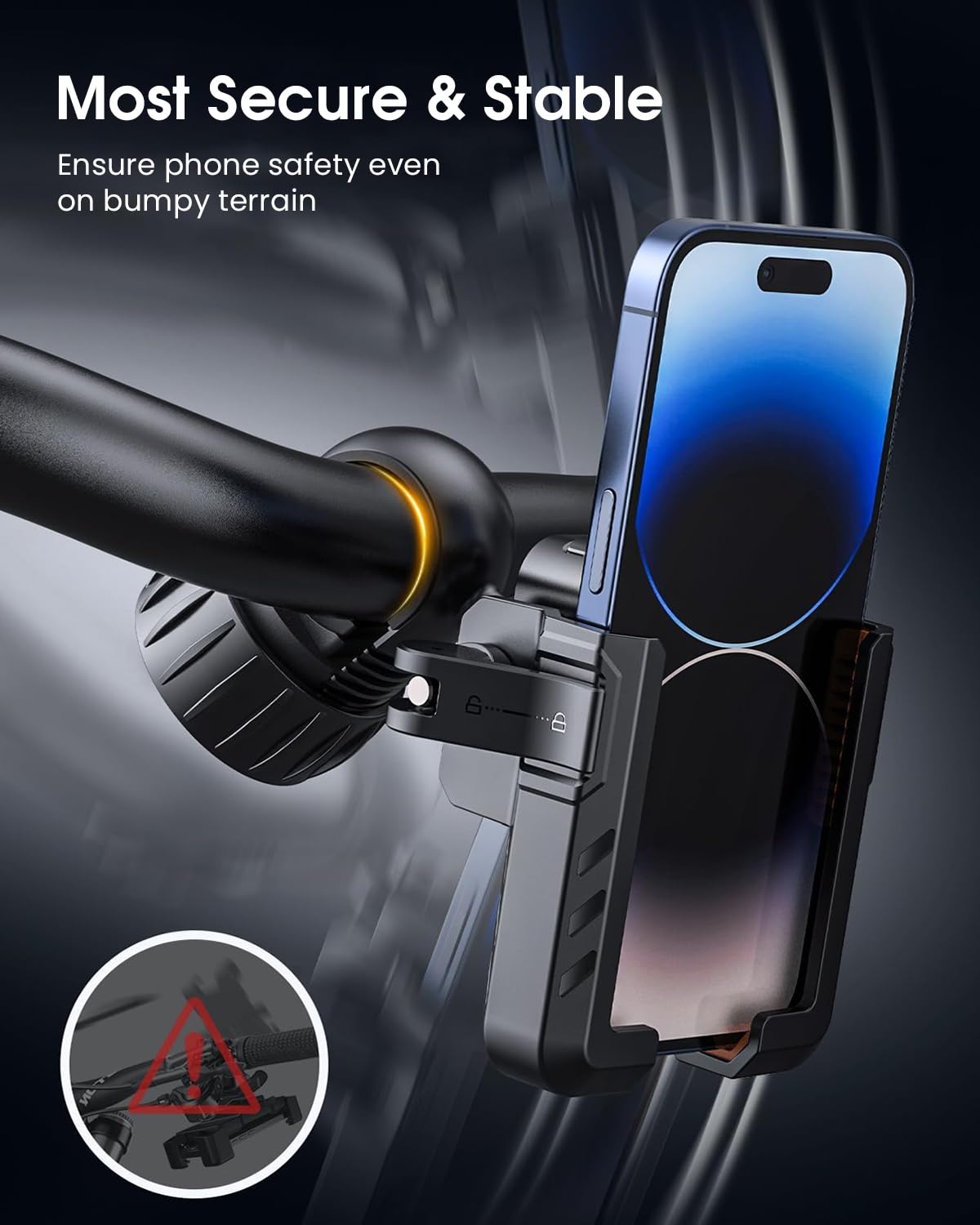 STHIRA Mobile Holder for Bike with 1s Lock System and Camera Friendly Design | Fits All Smartphones