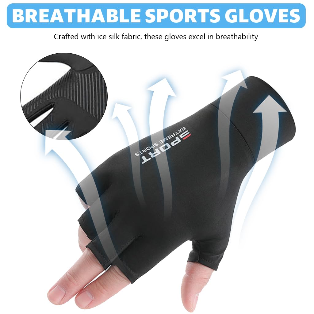 Proberos Fingerless Riding Gloves for Cycling and Fitness featuring Anti Slip Palm | 3 PCS