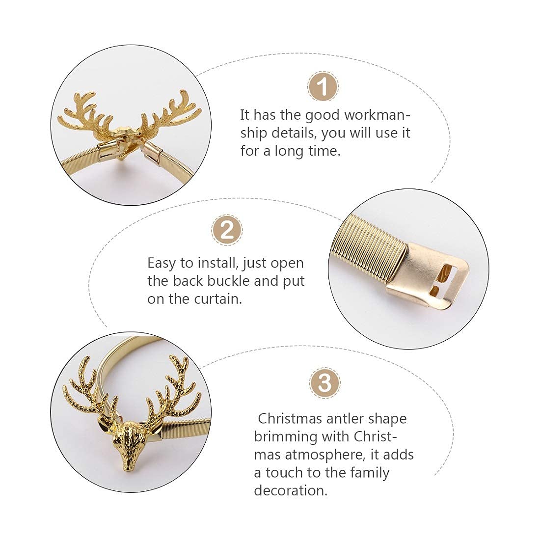 HASTHIP Curtain Tieback Holders for Window Draperies featuring Adjustable Alloy Rope Pack of 2