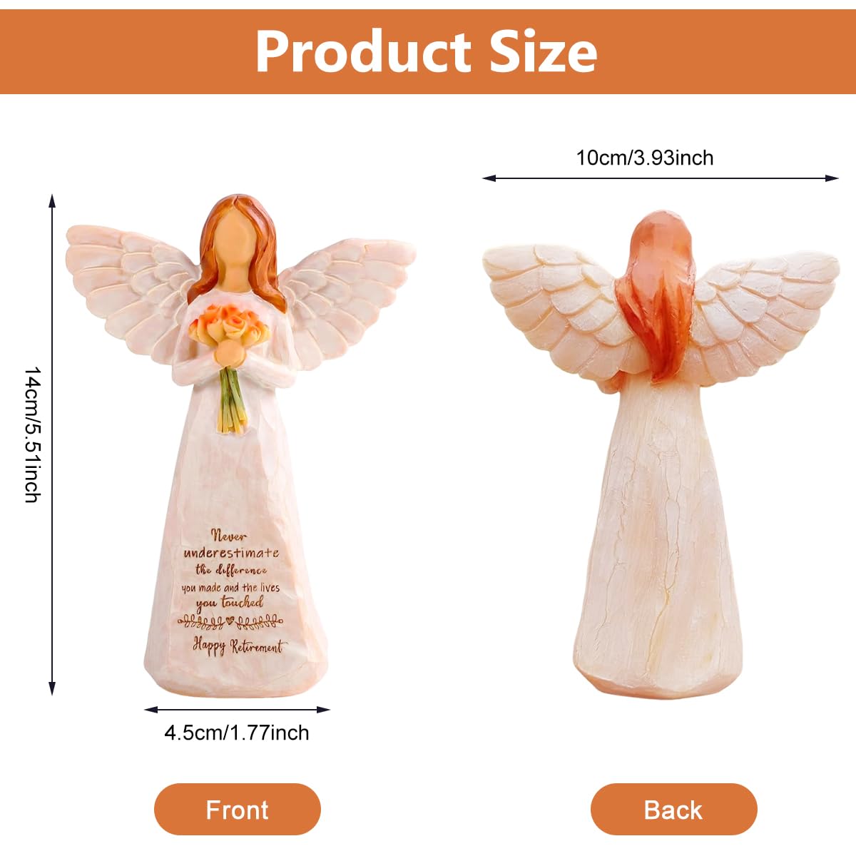 HASTHIP Retirement Gift for Woman with 3.54 in Acrylic Ornament featuring Hanging Hole | Angel Figurine and Gift Box for Coworker or Teacher