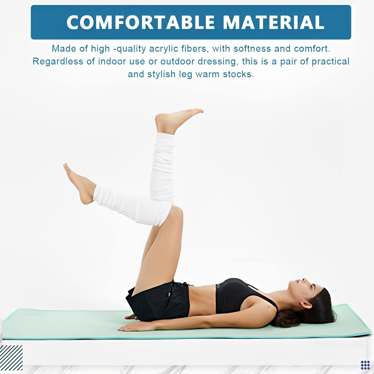 PALAY Leg Warmers for Women featuring Ribbed Knit Design 42–44cm Length | White All Season Style