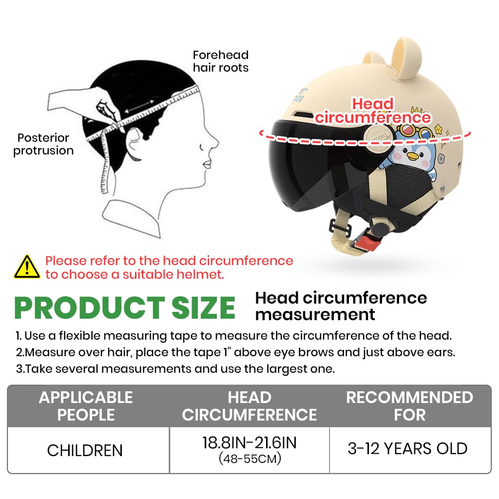 Proberos Kids Bike Helmet for Cycling with UV400 Goggles and EPS Foam Liner | Ages 3–12