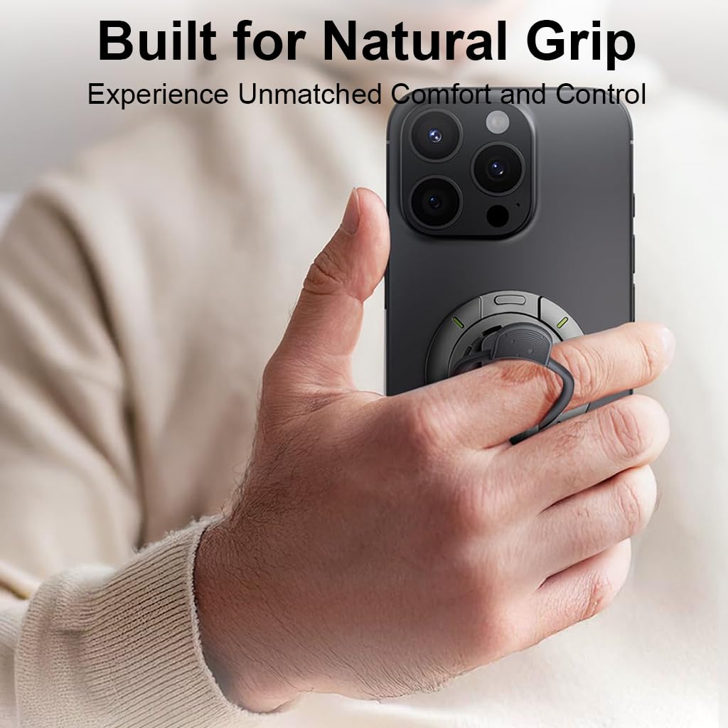 ZORBES MagSafe Phone Grip Stand with 360° Rotation and Double Magnetic Hold | Soft Silicone Fidget Ring
