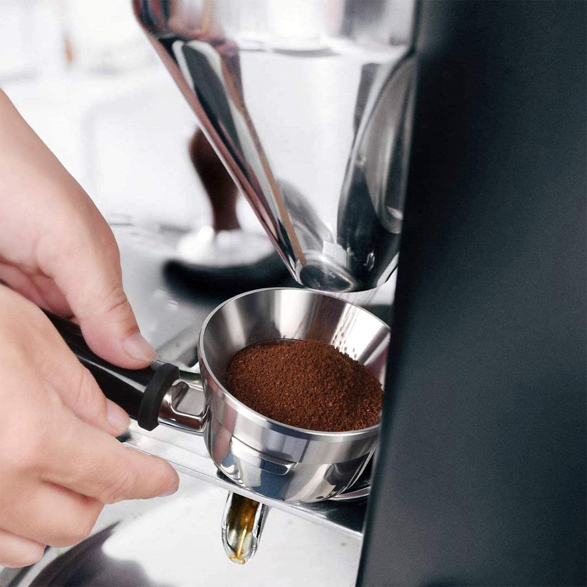 Supvox Portafilter Powder Ring for Espresso | 51mm Magnetic Stainless Steel 2PCS Accessory