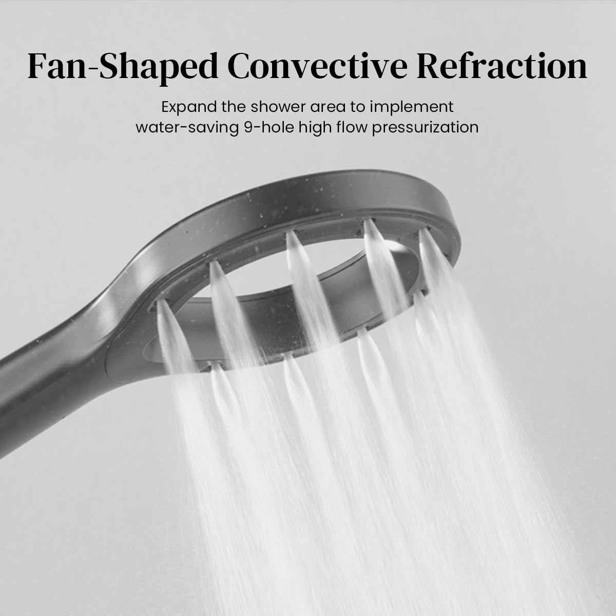 HASTHIP Handheld Shower Head with 8 Hole Pressurized Mist Spray for Refreshing Showers | ABS Construction