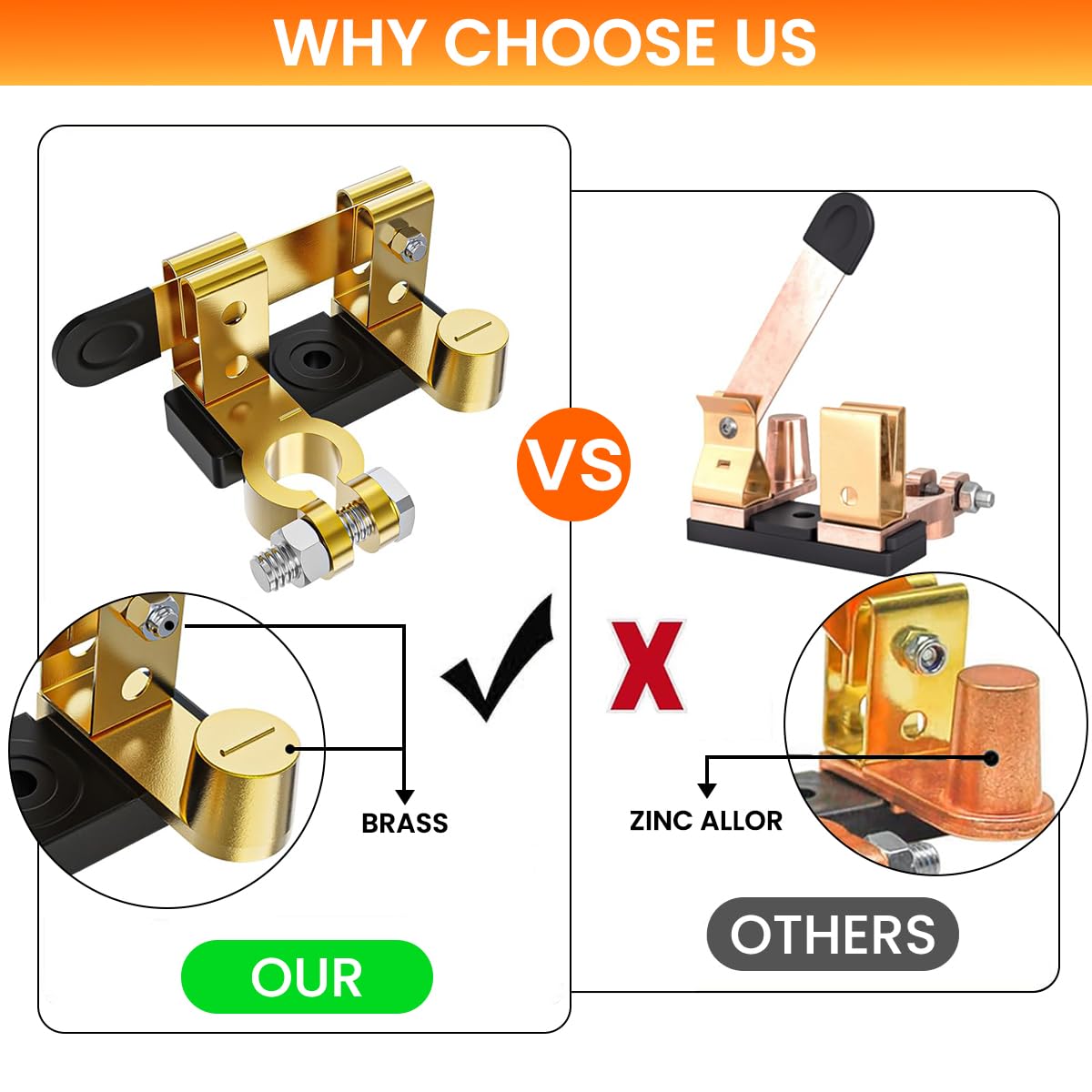 STHIRA Car Battery Cut Off Switch for 12V and 24V Vehicles featuring Heavy Duty Anti Theft Safety | 2PCS