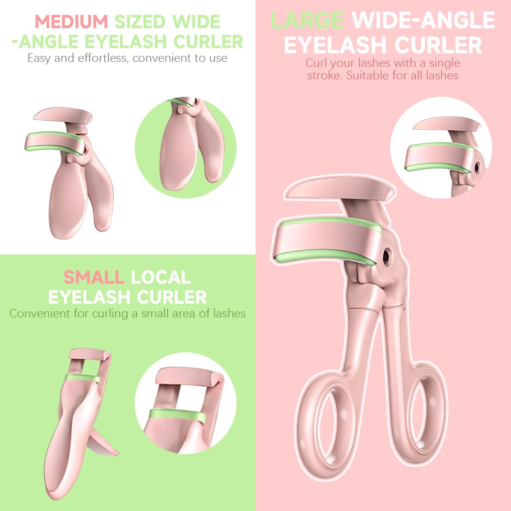 MAYCREATE Eyelash Curler Set 3pcs for All Lash Types featuring Mini Precision Curlers | Ergonomic Grip