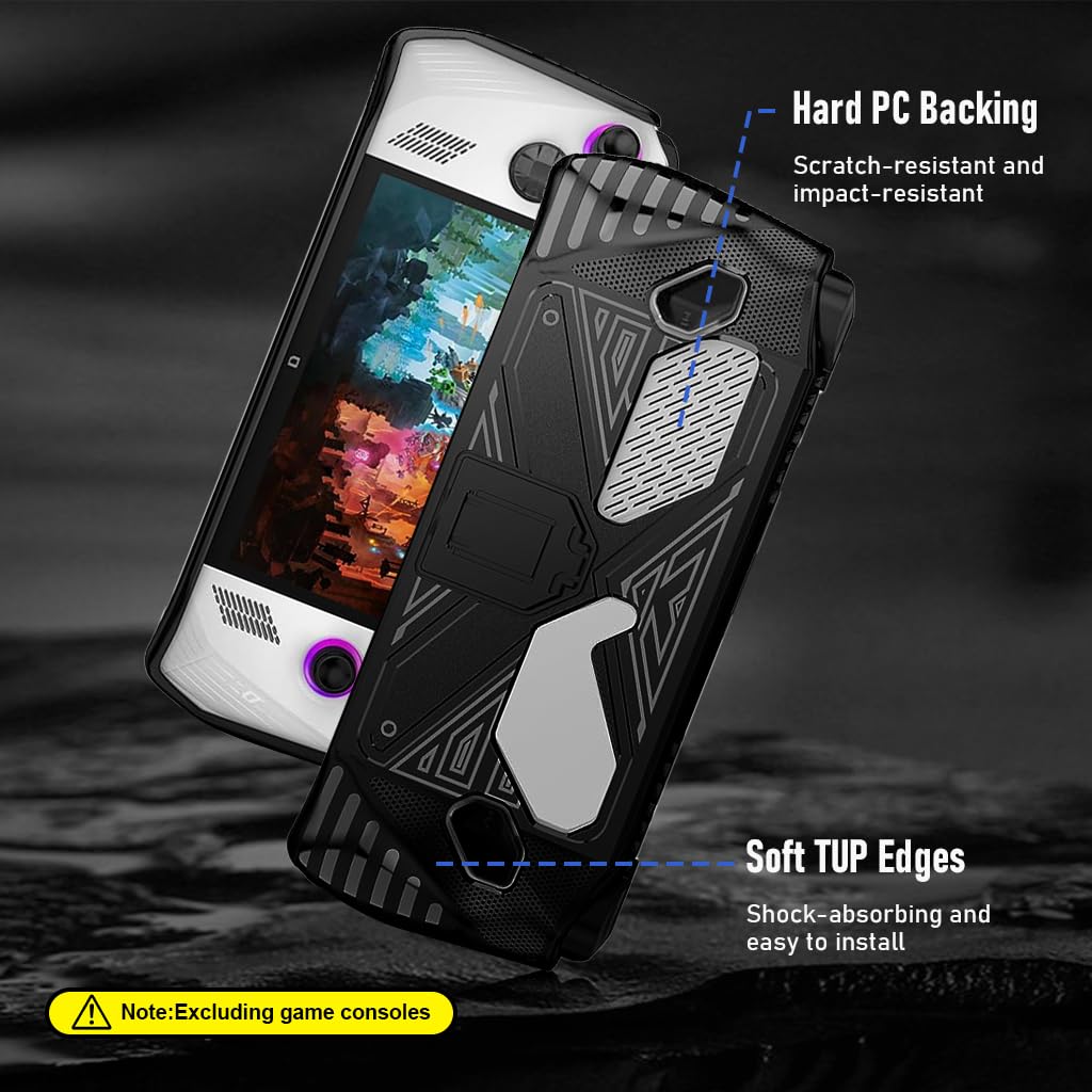 ZORBES® Case for Rog Ally, TPU Case Anti-scratch TPU Cover for Rog Ally Protective Cover with Folding Kickstand, Non-Slip Protective Case Skin Cover for Rog Ally Game Handheld 2023, Not Included Rog Ally