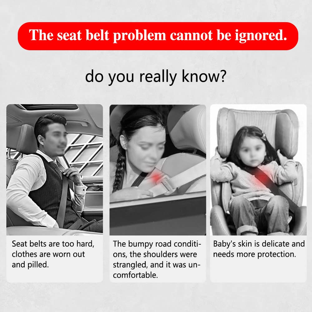 STHIRA Seat Belt Pad for Car and Truck with 6.5x23cm Velcro Closure PU Leather | 2pcs Set