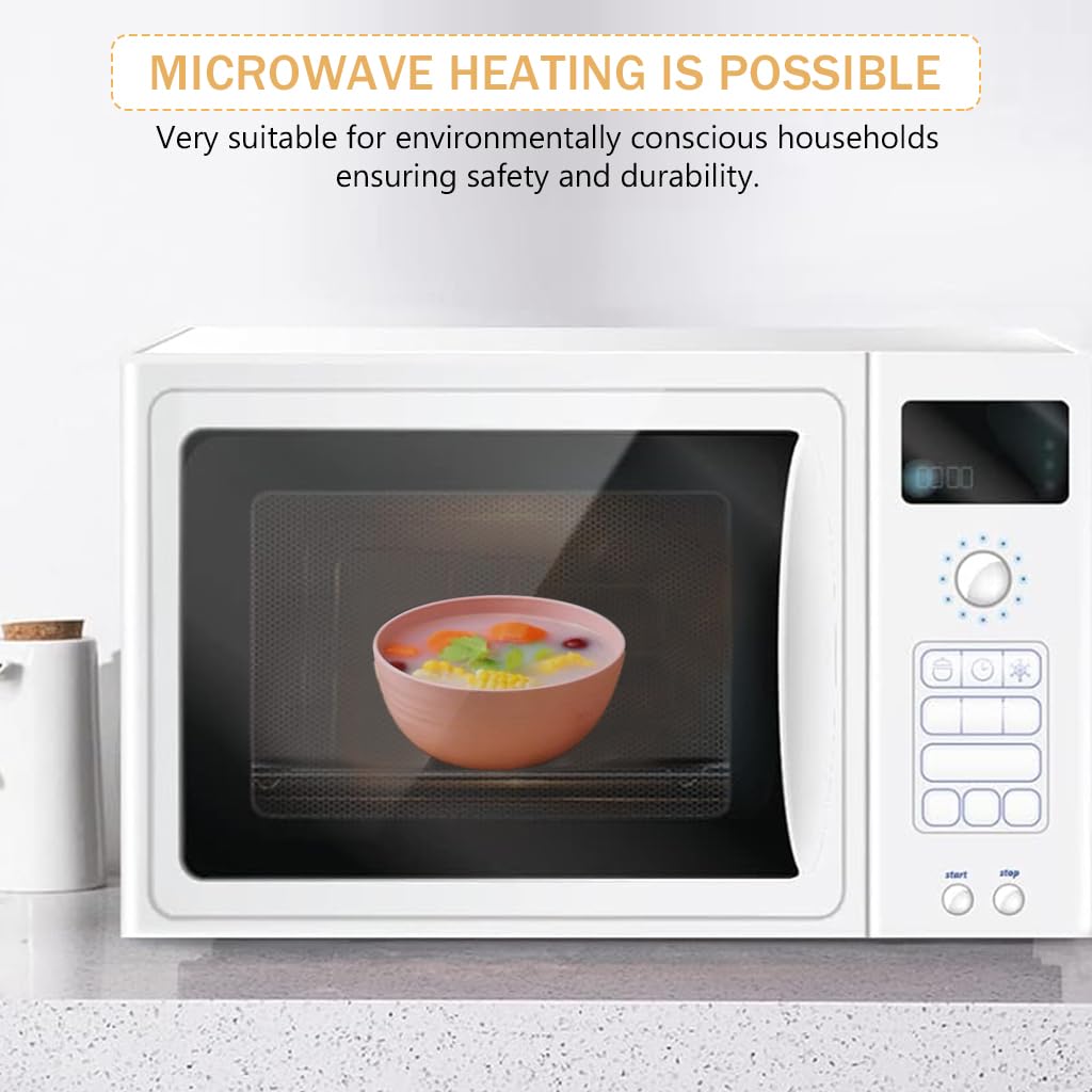 HASTHIP Cereal Bowls Set of 4 for Everyday Dining with 350ml Capacity and Wheat Straw Fiber | BPA-Free Microwave Safe Tableware for Kitchen