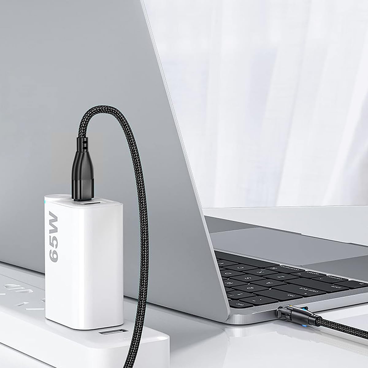 Verilux USB C Cable for Phone with 100W PD Fast Charging and 180° Rotatable Plug | 3.9ft Nylon Woven Type C Charger