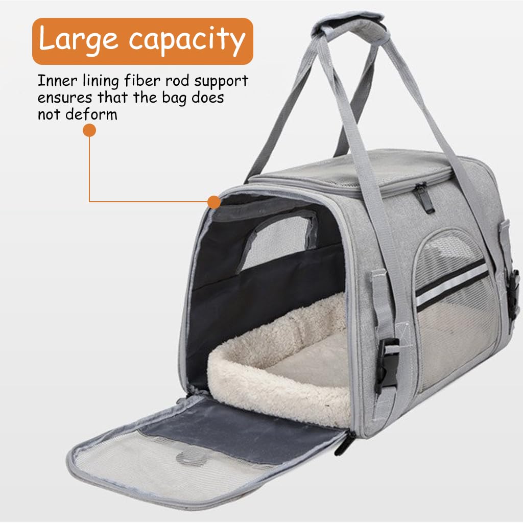Qpets Travel Cat Bag Carrier for Small Pets up to 5 kg with 3‑Side Ventilation | Lightweight Oxford Backpack