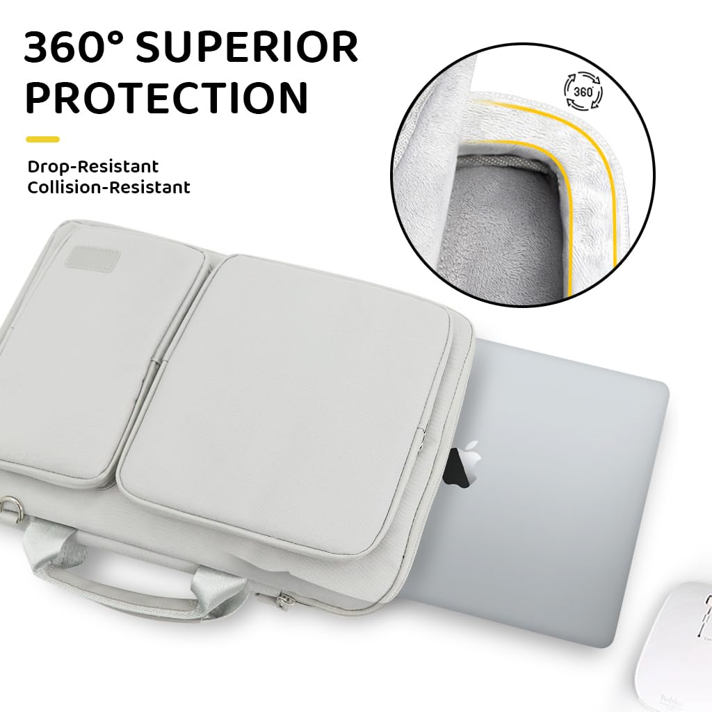 Zibuyu Laptop Bag for 14.1–15.4 inch Devices with 360° Protection and Waterproof Fabric | Office Messenger for Men and Women
