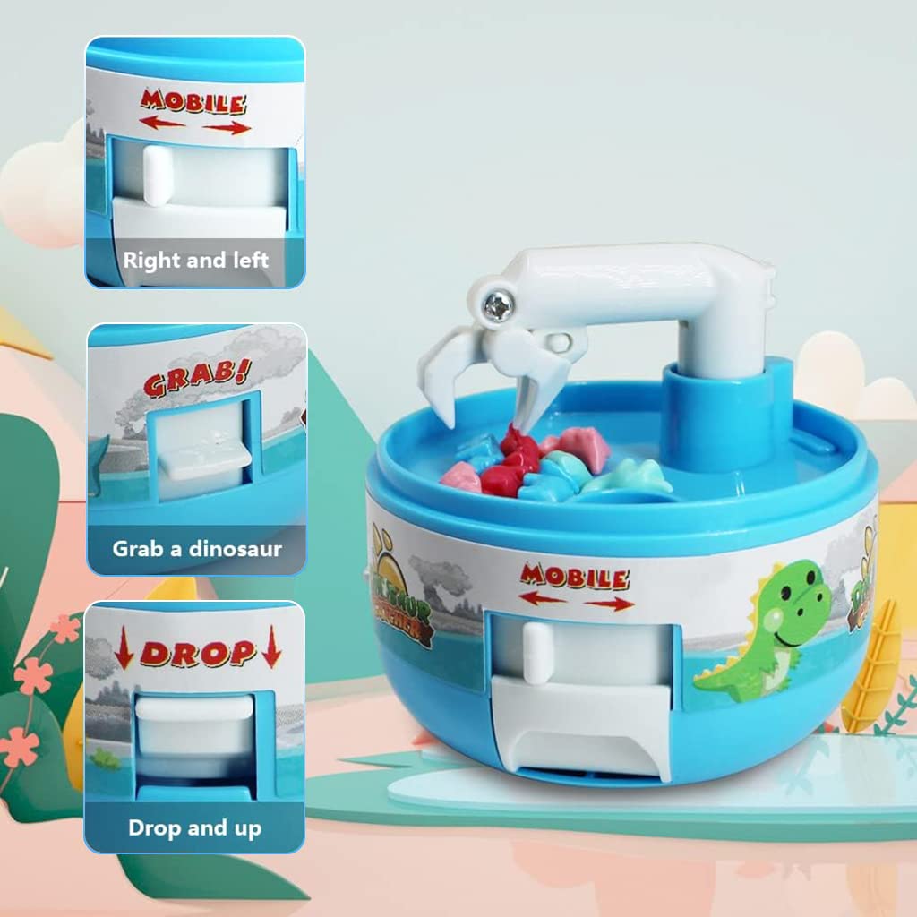 PATPAT Mini Claw Machine for Kids with 8 Dinosaur Prizes featuring 3 Lever Controls | Fun Birthday Gift for 3–8 Year Olds