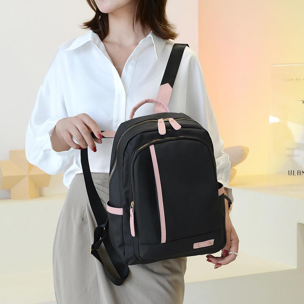 Zibuyu Backpack for Travel and College with Adjustable Straps and Multi Pockets 26x13x35cm Black