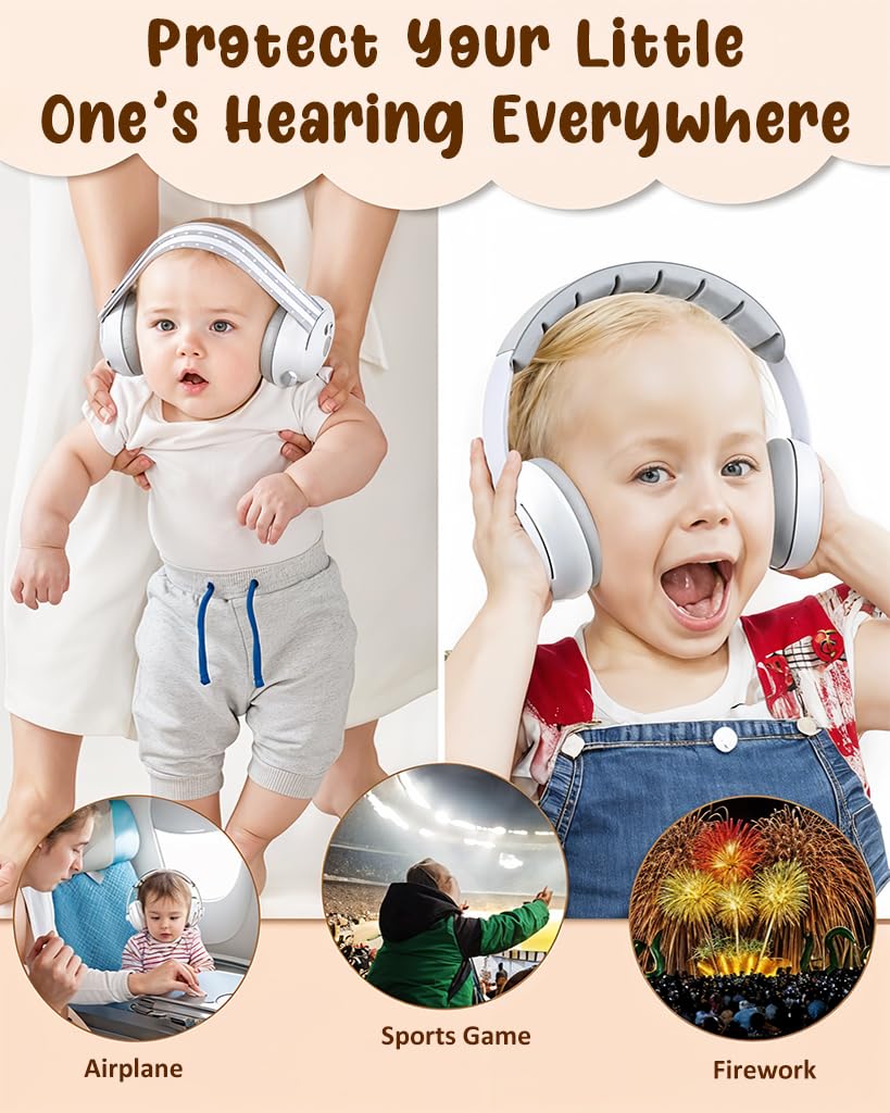 SNOWIE SOFT Baby Ear Muffs for Noise Reduction with Adjustable Padded Headband | 2 PCS