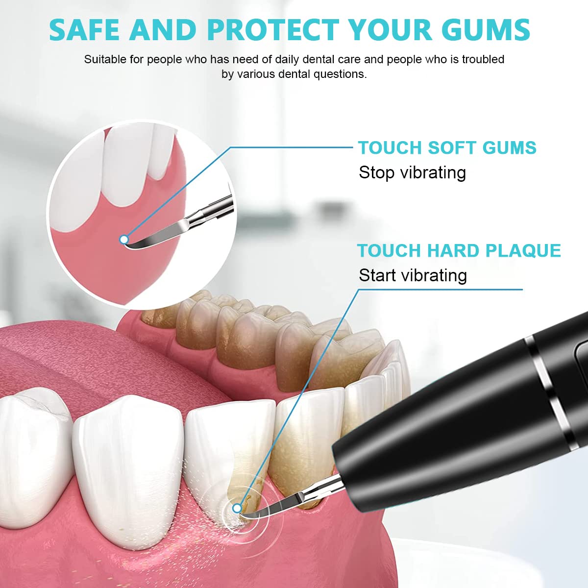 HANNEA Tooth Polisher for Teeth Whitening with 5 Speed Modes and 5 Brush Heads | Rechargeable IPX6 Waterproof Design