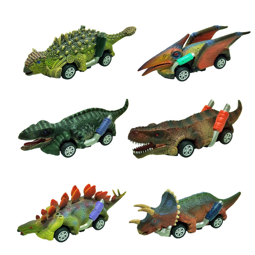 PATPAT® Pull Back Dinosaur Car Toys for Dino Toys Kids 3 Year Old Boys and Toddlers for Birthday Christmas Gift Dinosaur Games for Boy Girls of Age 1 - 6 (Multicolour, 6 Pieces)