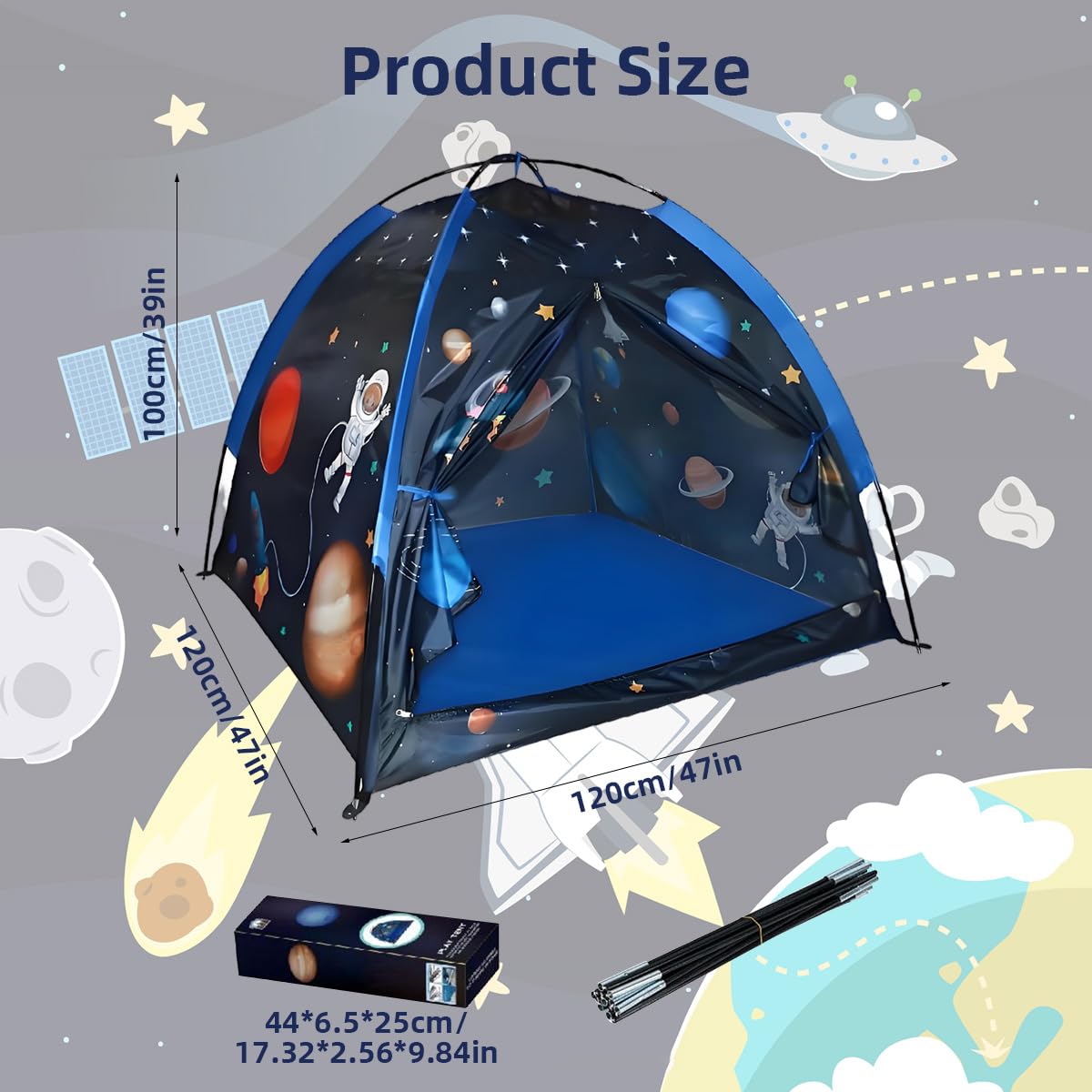 PATPAT Foldable Indoor Play Tent House for Kids featuring Mesh Roof & Curtain Door 120x120x100cm