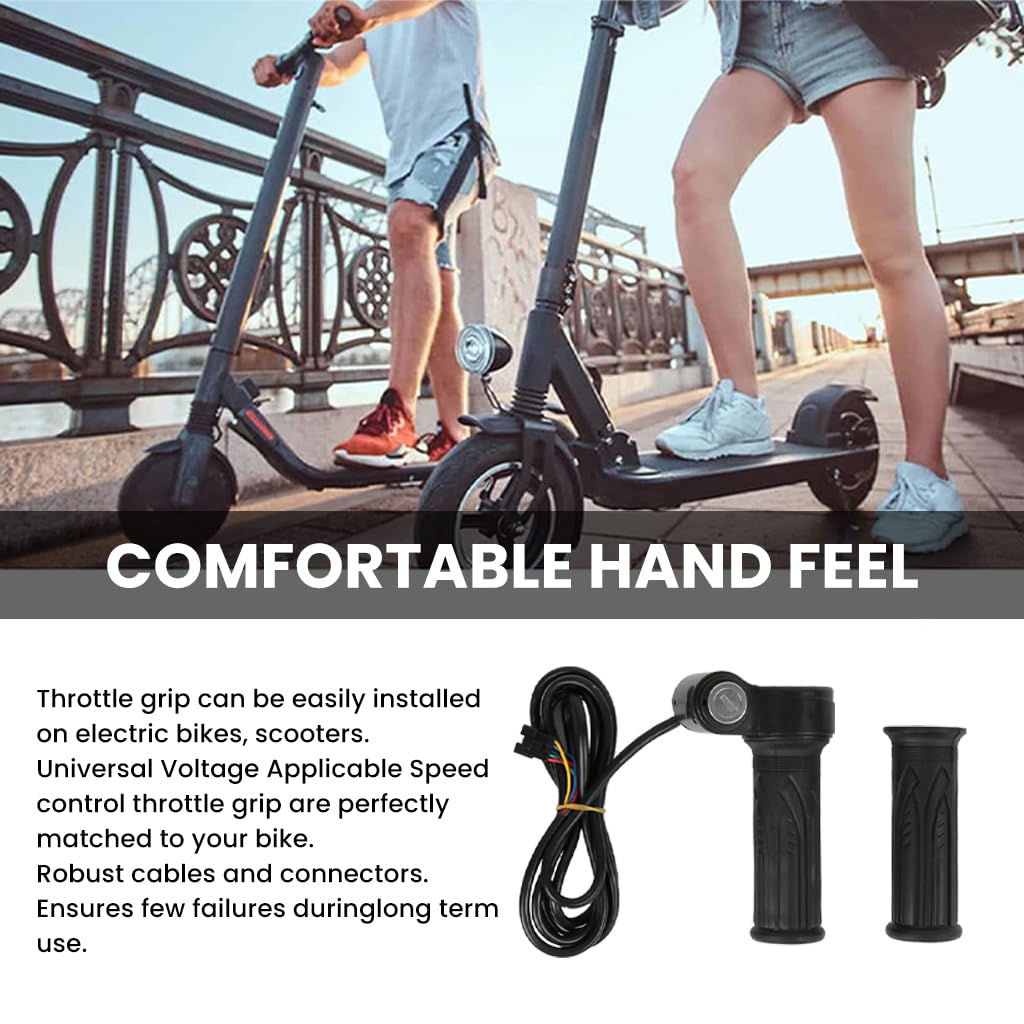 STHIRA Electric Bike Throttle Grip for Scooters featuring 5 Wire Speed Control & Keys | Easy DIY Installation