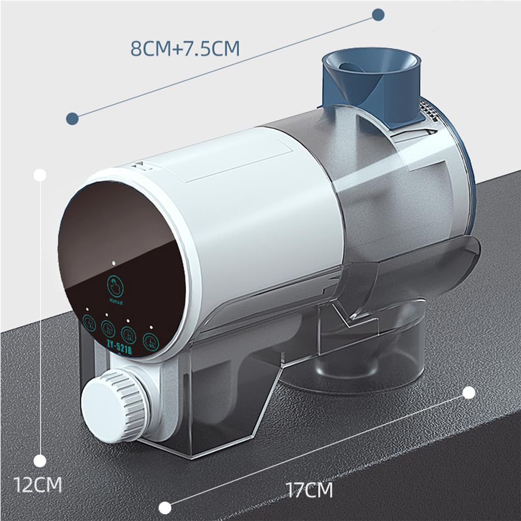 Qpets  Moisture-Proof Acrylonitrile Butadiene Styrene Automatic Fish Feeder Aquarium Tank Fish Food Dispenser with Digital Timer, Suitable for Feeding Pet Fish on Holidays/Travel(Not Included Battery)
