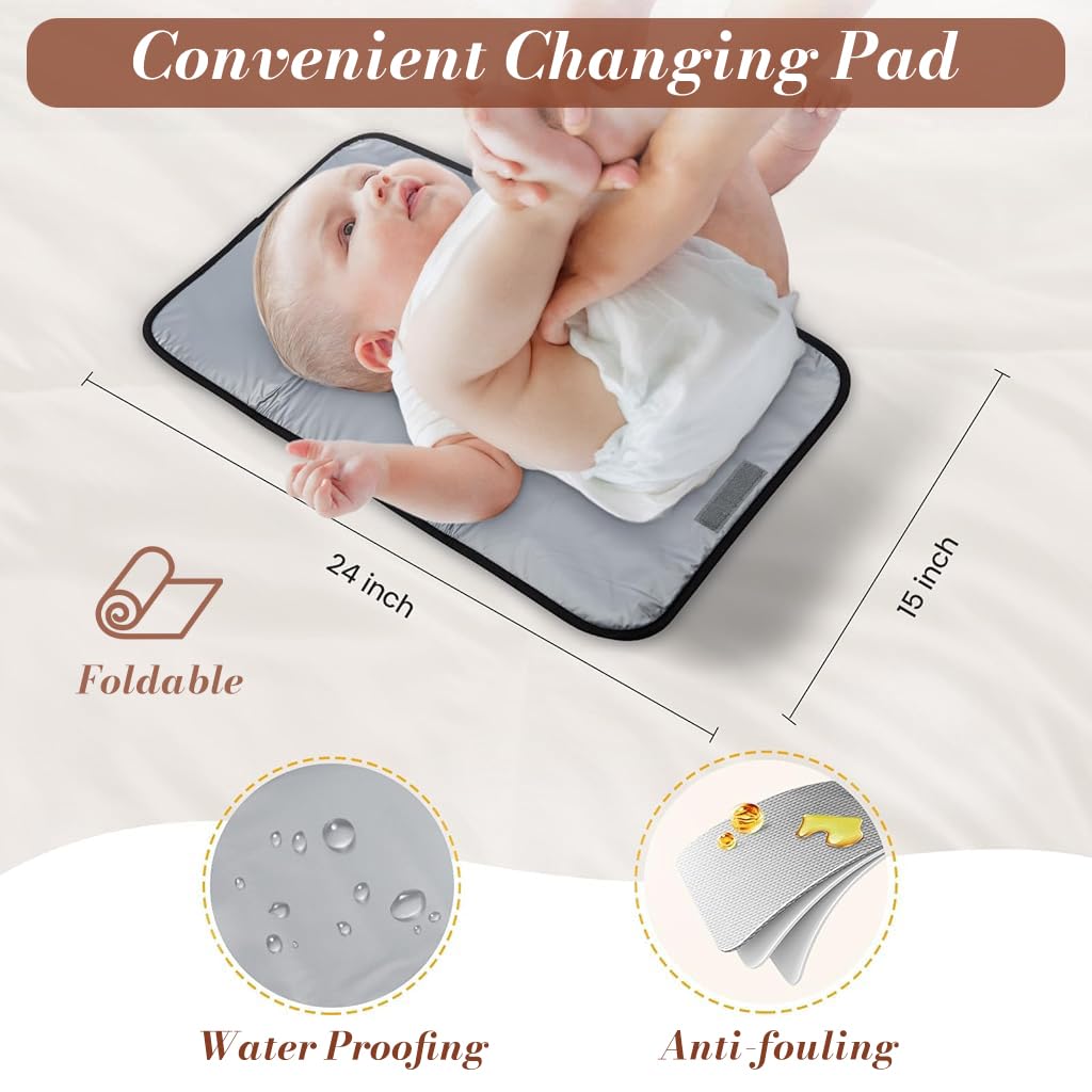 PALAY Diaper Bag Backpack for Travel with Changing Pad and Multi Pockets | Black Large Capacity