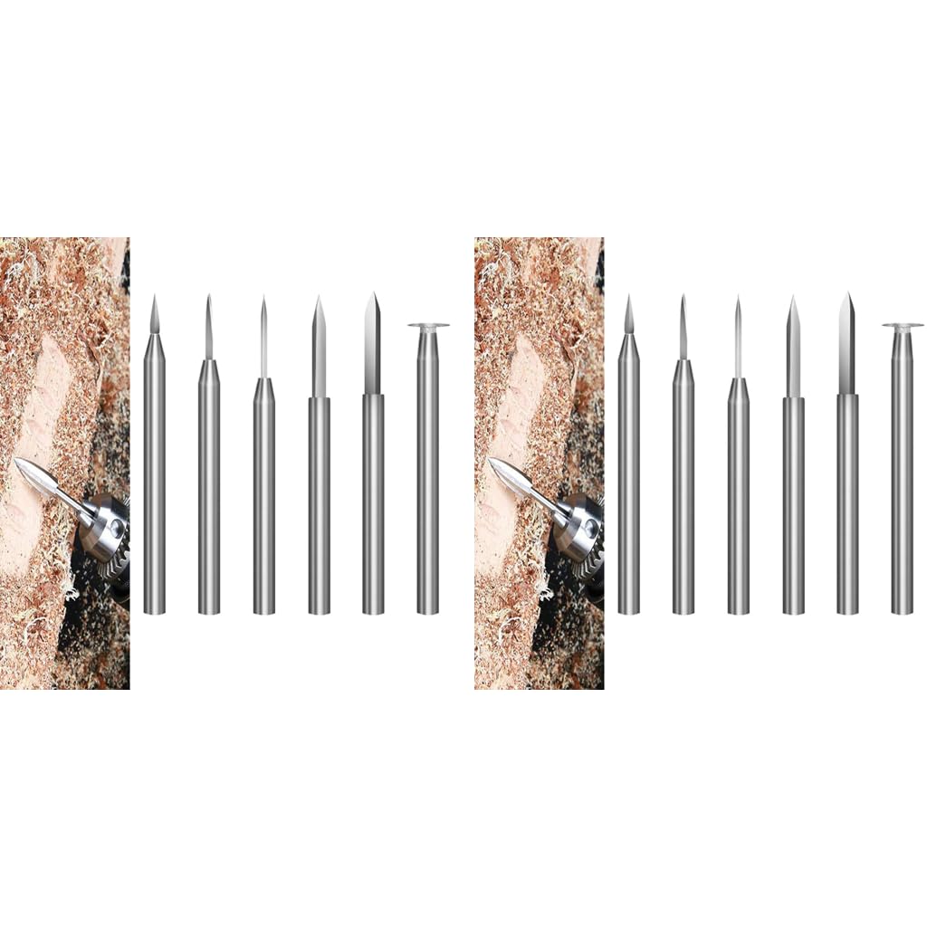 Serplex Carving Bits Set for Dremel Rotary Tool featuring Pointed and Tapered Tips | 12PCS Stainless Steel Engraving Kit