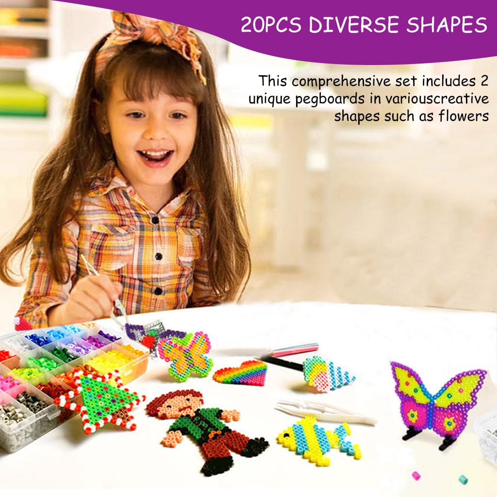 PATPAT Cartoon Pegboards Accessories Kit for DIY Crafts with 20Pcs Mixed Shapes | Plastic Set