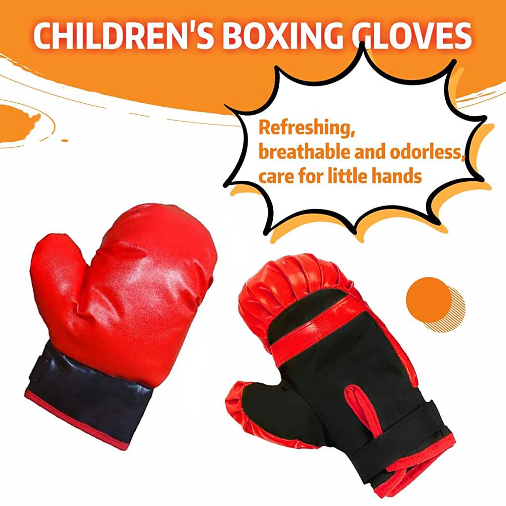 Proberos Punching Bag for Kids with 42 in Adjustable Stand and Spring Stake | PVC Boxing Set