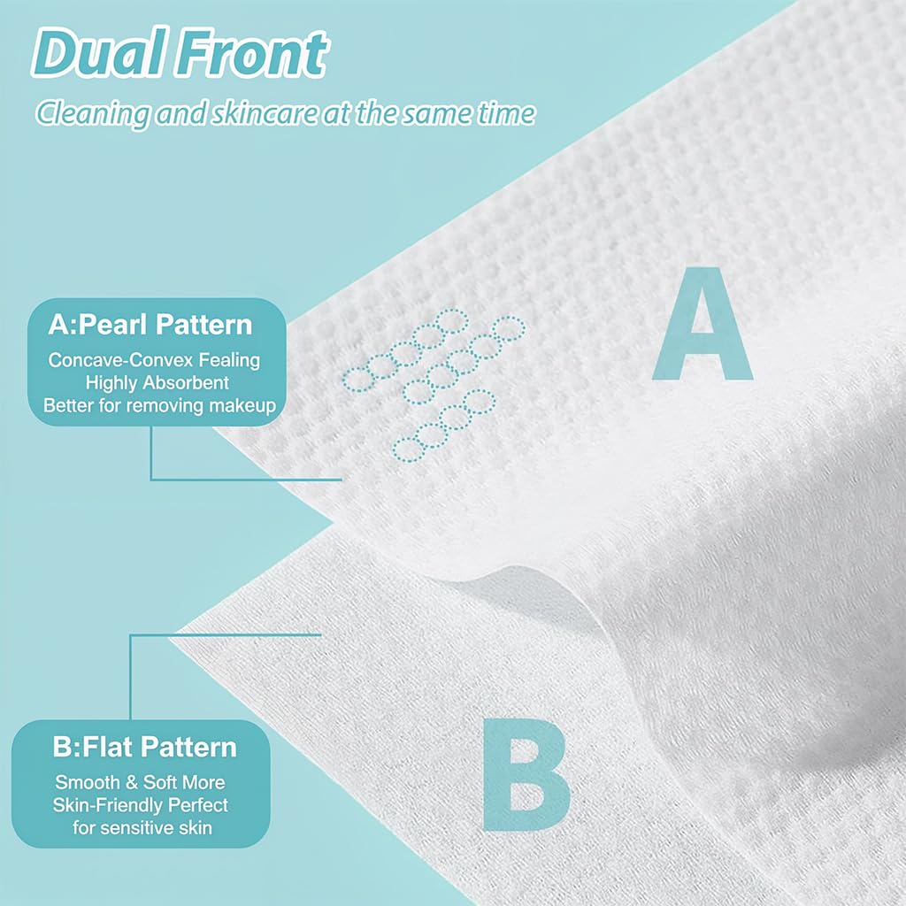 MAYCREATE Face Towel Disposable for Daily Use with 70 Count 7.87x7.87 in Soft Cotton Wipes