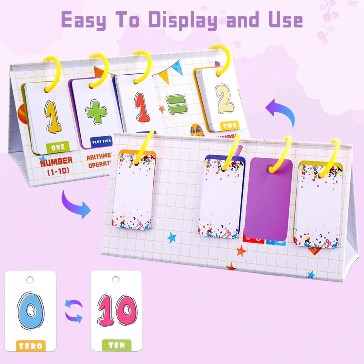 SNOWIE SOFT Early Education Tool for Preschool Math Learning with Flashcard Stand | Fun Cartoon Cards for Children Aged 3–5