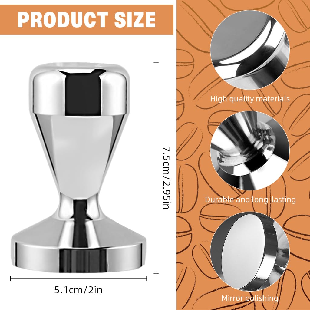 Supvox Coffee Tamper for Espresso with Ergonomic Handle and 51mm Stainless Steel Base | Barista Tool