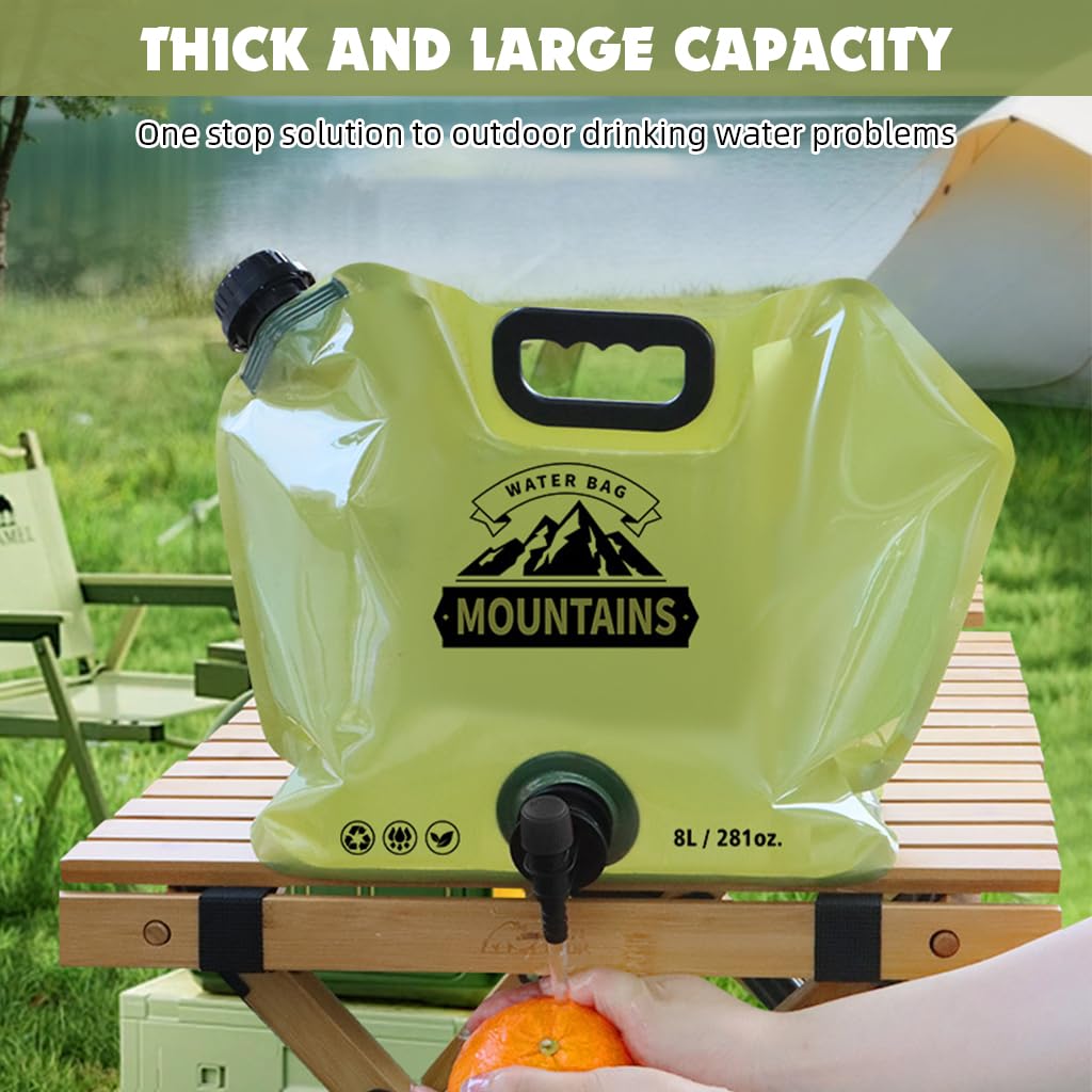 Proberos Water Storage Bag for Outdoor Travel with Leak-Proof Valve and 8L Capacity | BPA-Free TPU