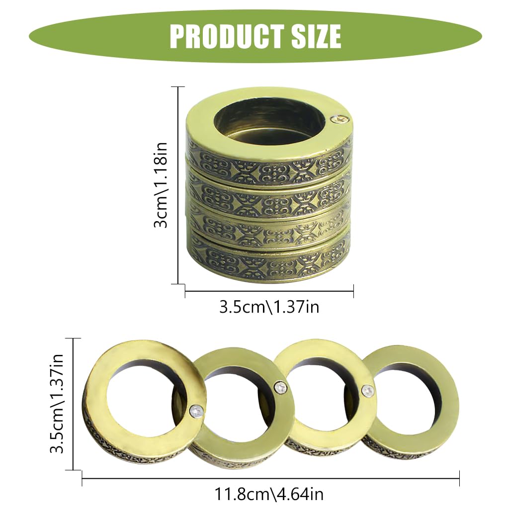 Zibuyu Keyrings 3PCS featuring Foldable Design with Zinc Alloy Bronze Finish | Cotton White Style