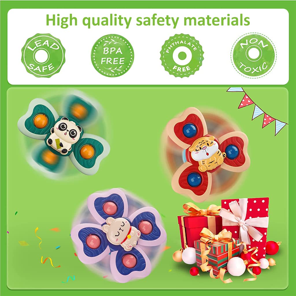 PATPAT Baby Bath Toys for Toddlers 1–3 with Soft Silicone Buttons & 3 Cartoon Shapes | Montessori Gift