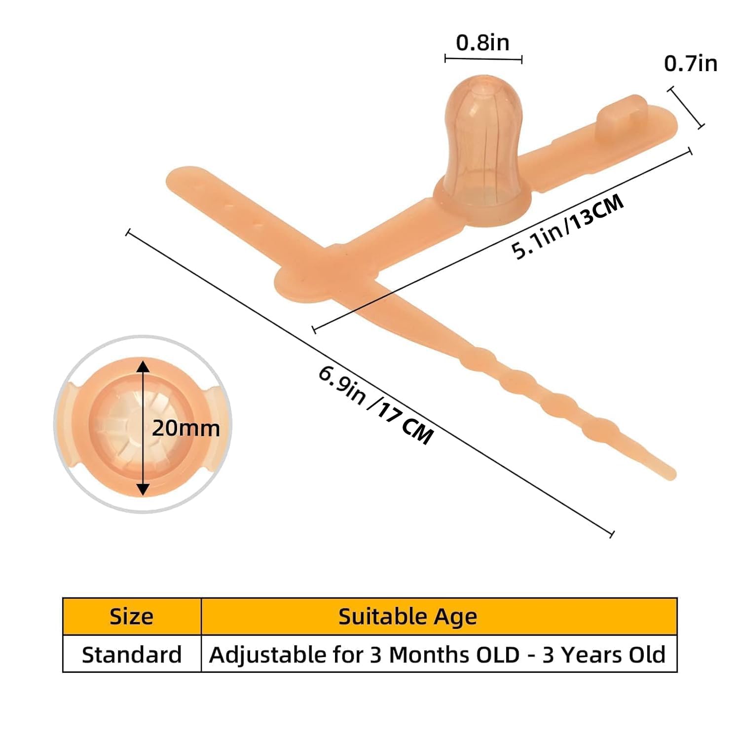 SNOWIE SOFT Infant Baby Thumb Guard for Oral Care with Adjustable Fit 3–36M | BPA-Free Silicone Teether